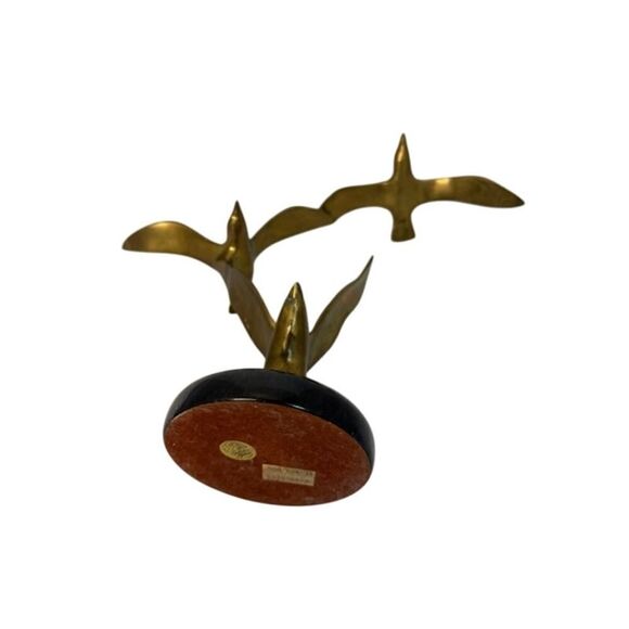 Vintage Mid Century Modern 3 Seagulls Birds in Flight Scupture Sold Brass Gatco - Picture 5 of 7
